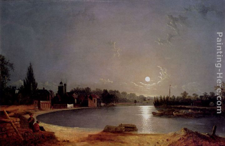 Henry Pether The Thames At Moonlight, Twickenham